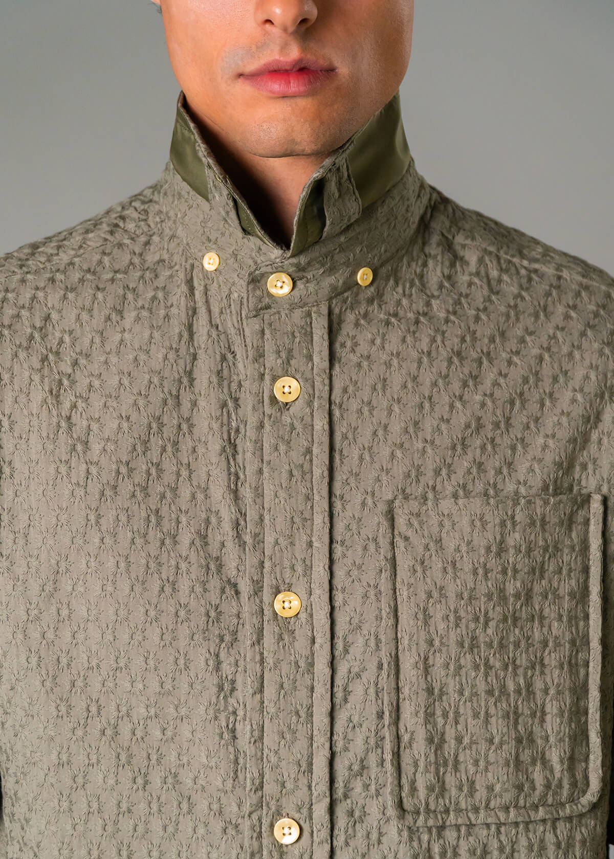 Italy Embroidery Star Olive