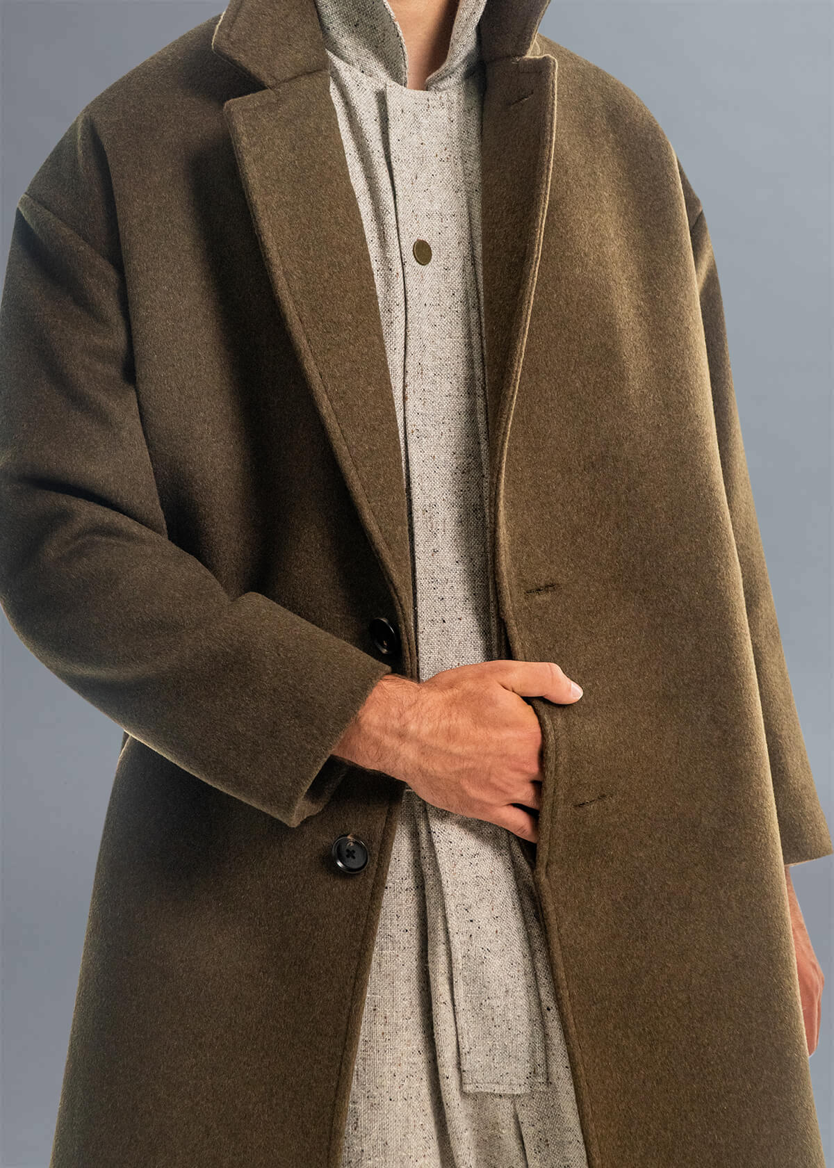 Solid Army Lapel Jacket