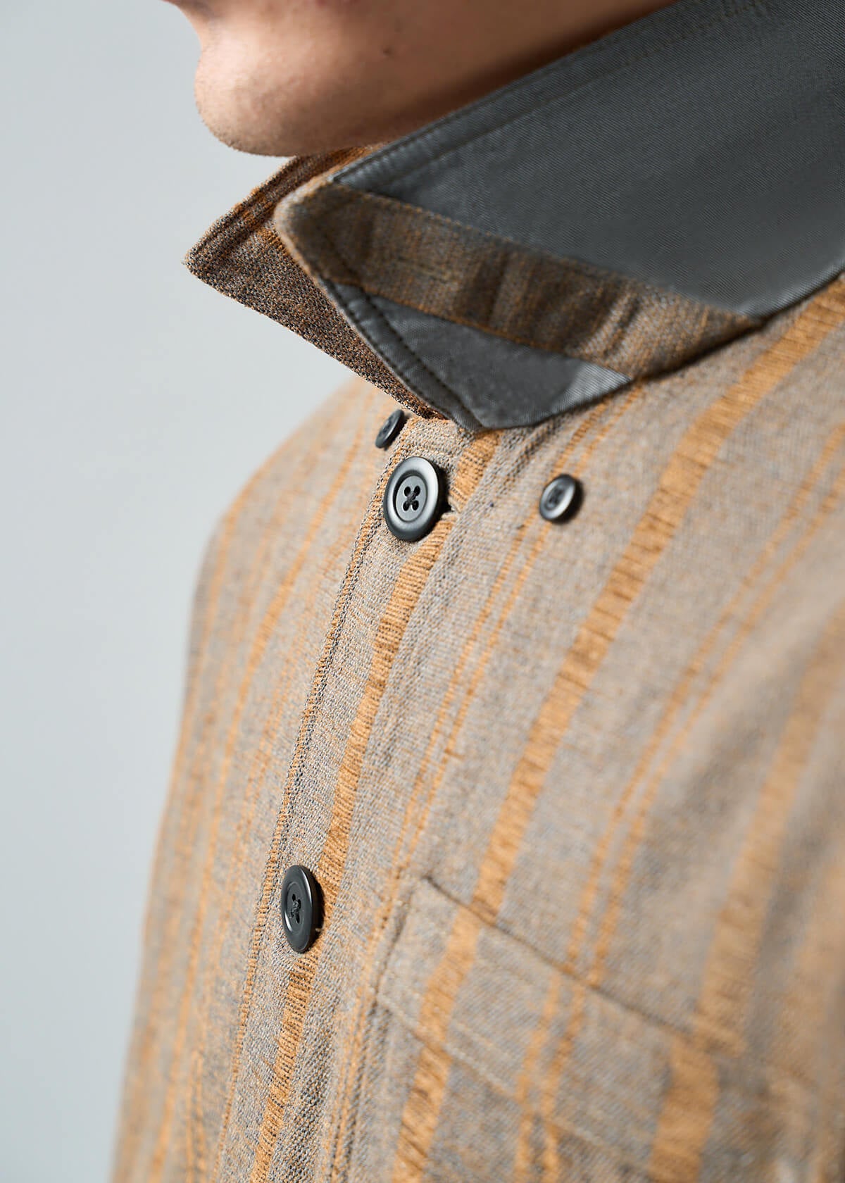 Basket Weave Stripe Coat Front