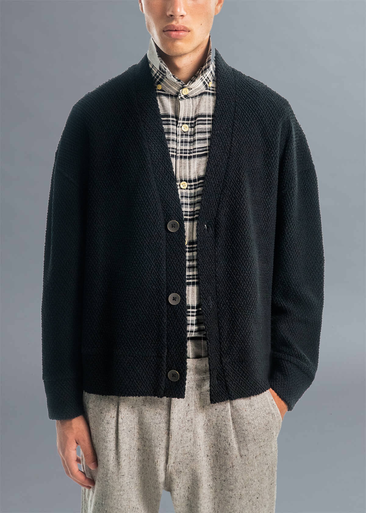 Vanguard Black Popi Cropped Cardigan