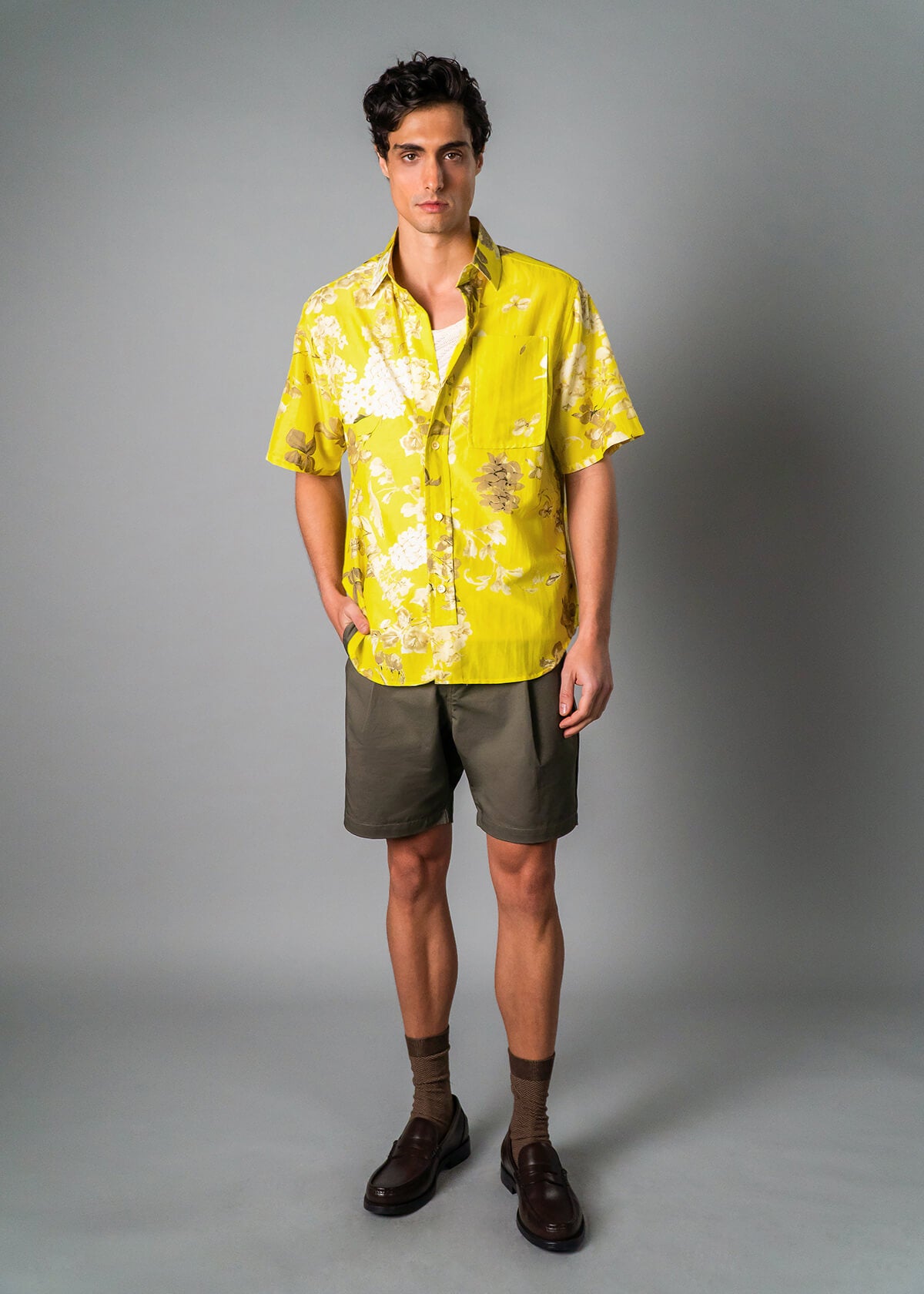 Bold Print White Lotus Inspired
