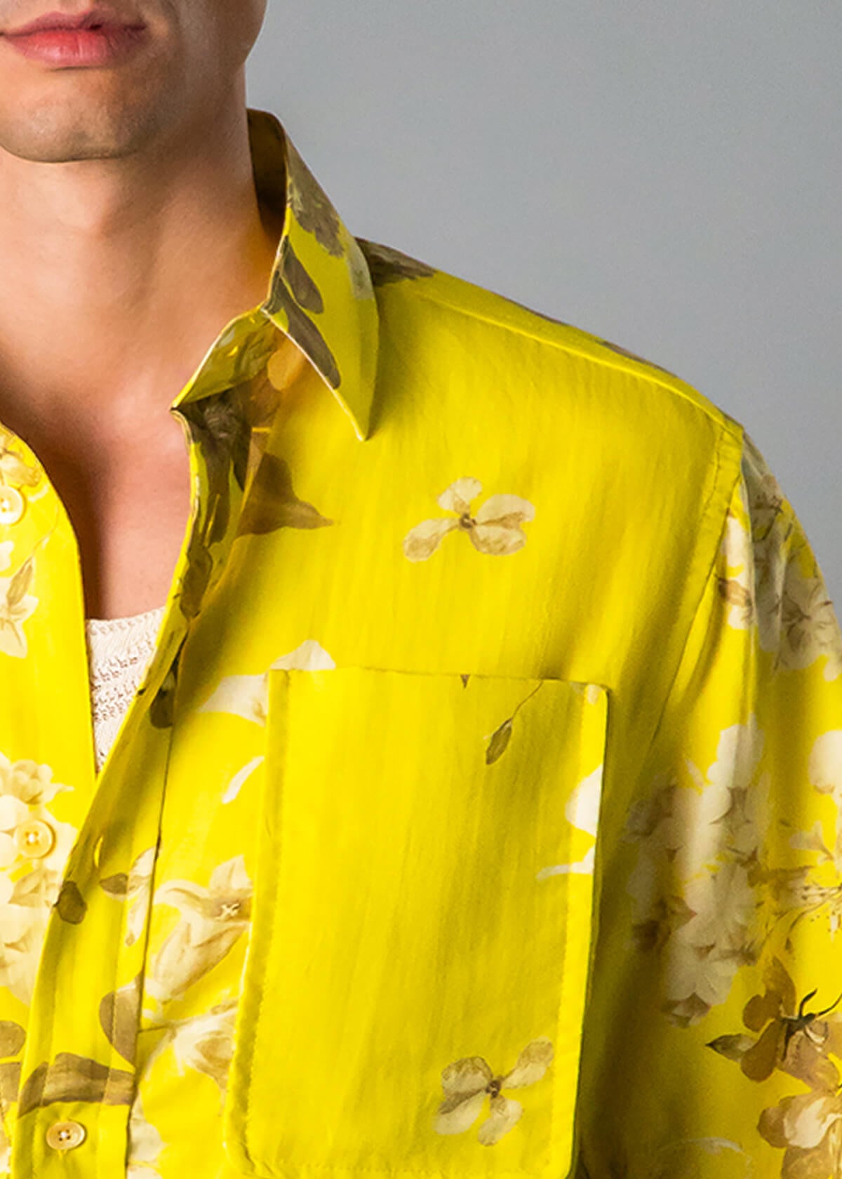Bold Print White Lotus Inspired